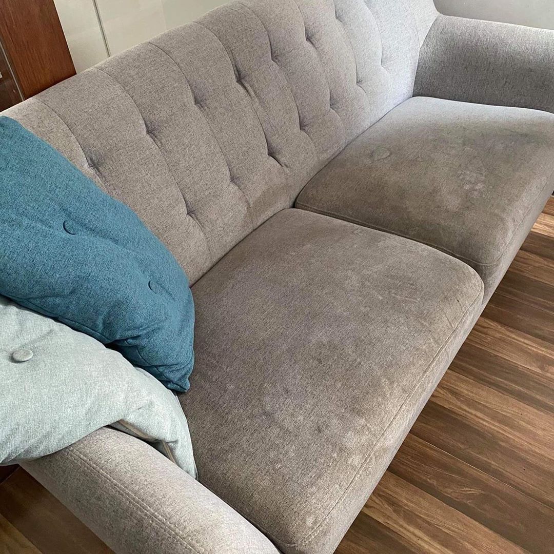Tufted Fabric Sofa before